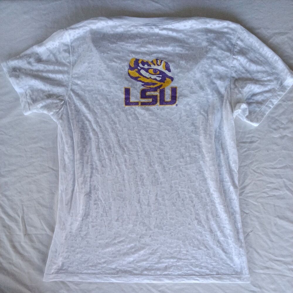 NUYU LSU Louisiana State University Tigers Short Sleeve Shirt Medium Womens